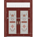 Double Security Door With Windows KKDFB-8009 With CE,BV,TUV,SONCAP